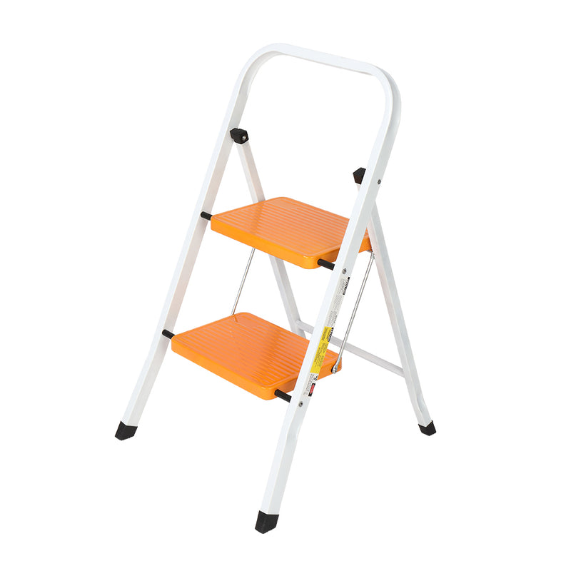 2 Step Ladder Folding Step Stool Steel Anti-Slip Sturdy Wide Pedal