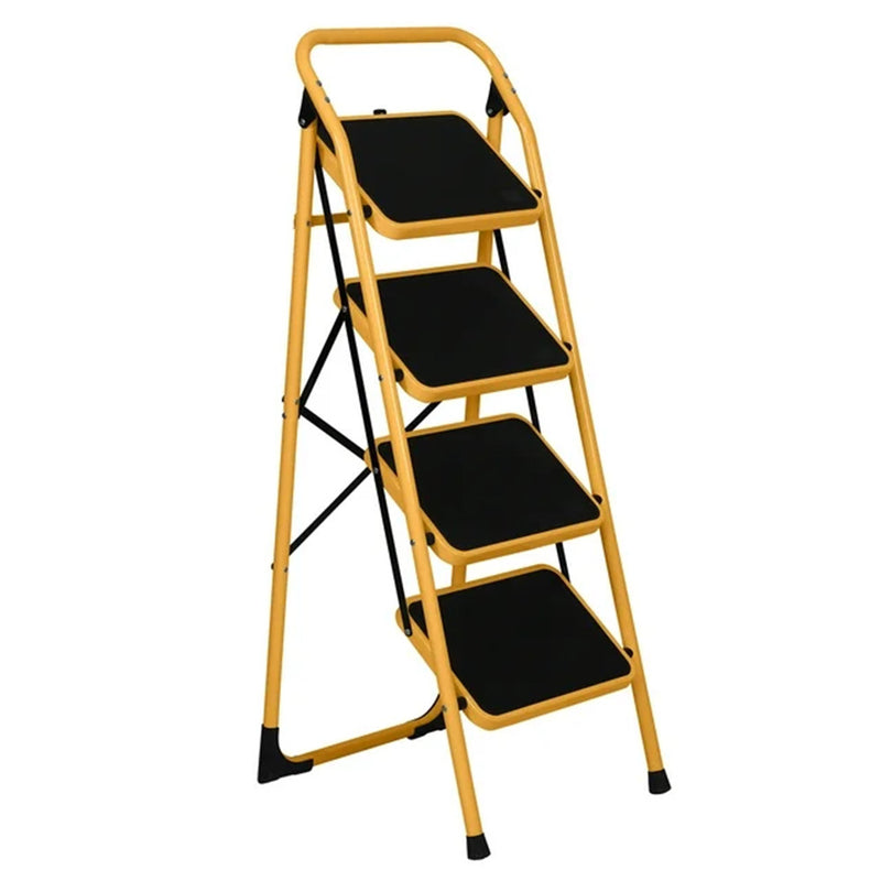 4-Step Ladder Lightweight Step Stool 330 lb Load Capacity Iron  Yellow