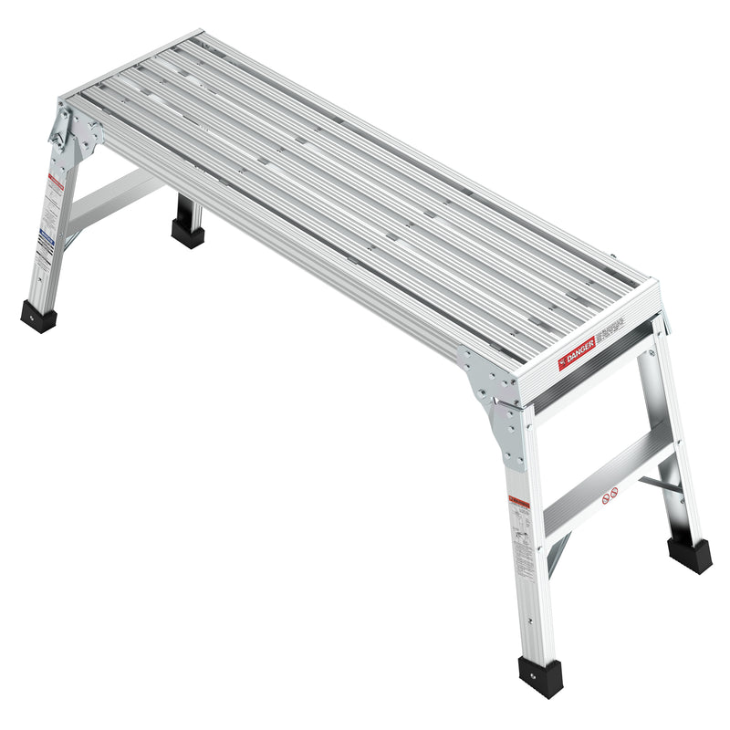 Aluminum Ladder Capacity 225 lbs Portable Workbench Folding Step Stool with Anti-Slip Pads