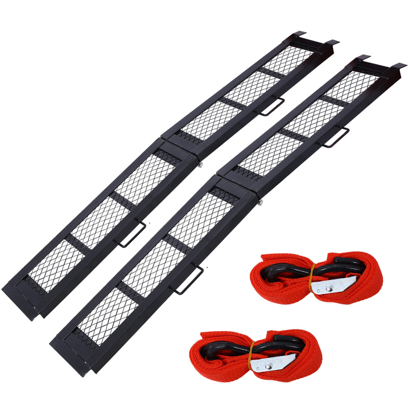 80" Steel Loading Ramp 800 lb Capacity Foldable ATV Ramp Black 2-Pack