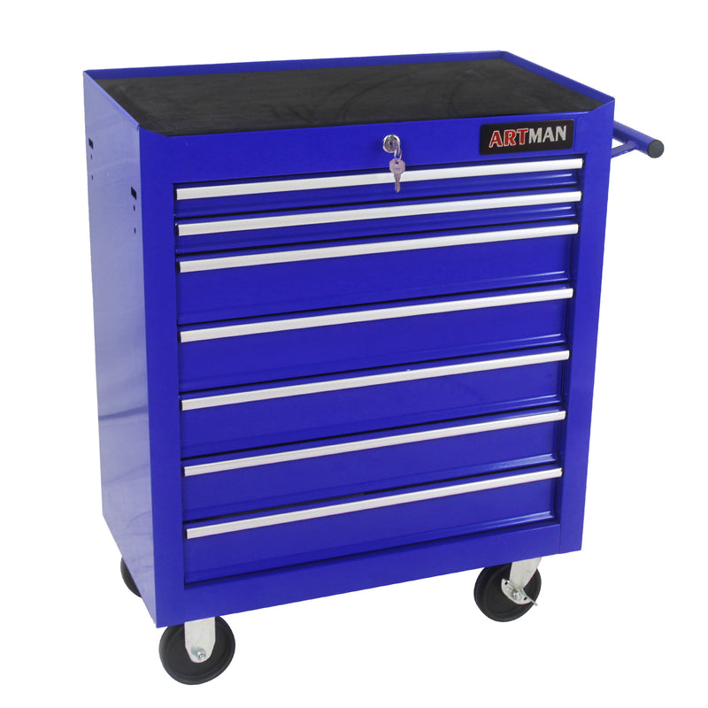 7-Drawer Multifunctional Tool Cart with Wheels – Blue