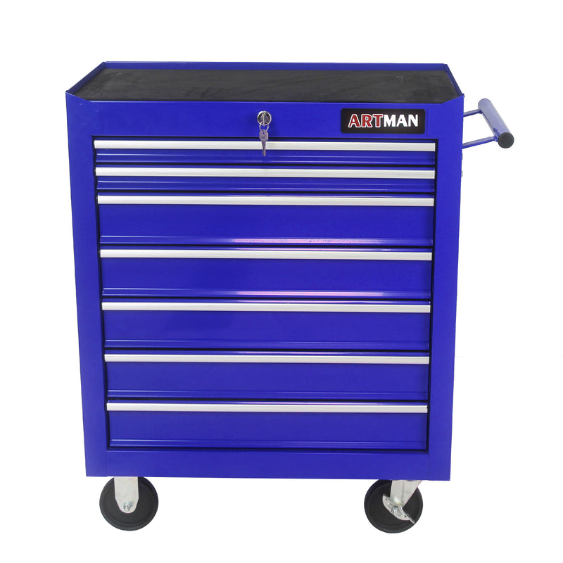 7-Drawer Multifunctional Tool Cart with Wheels – Blue