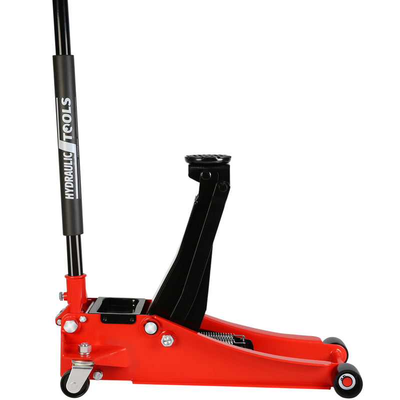 Hydraulic Low Profile Steel Racing Floor Jack with Dual Piston Quick Lift Pump, 3 Ton 6600 lb Capacity, Lift Range 3.3" - 18.5"