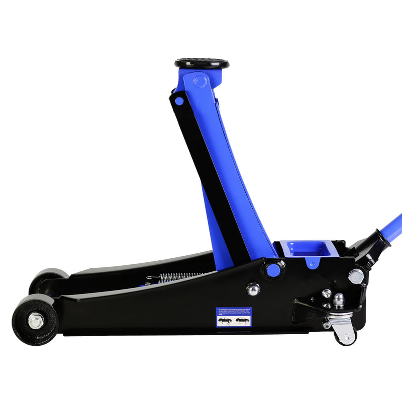 4 Ton Low Profile Floor Jack Heavy Duty Steel Racing Dual Piston Quick Lift 4"-21" Lifting Range