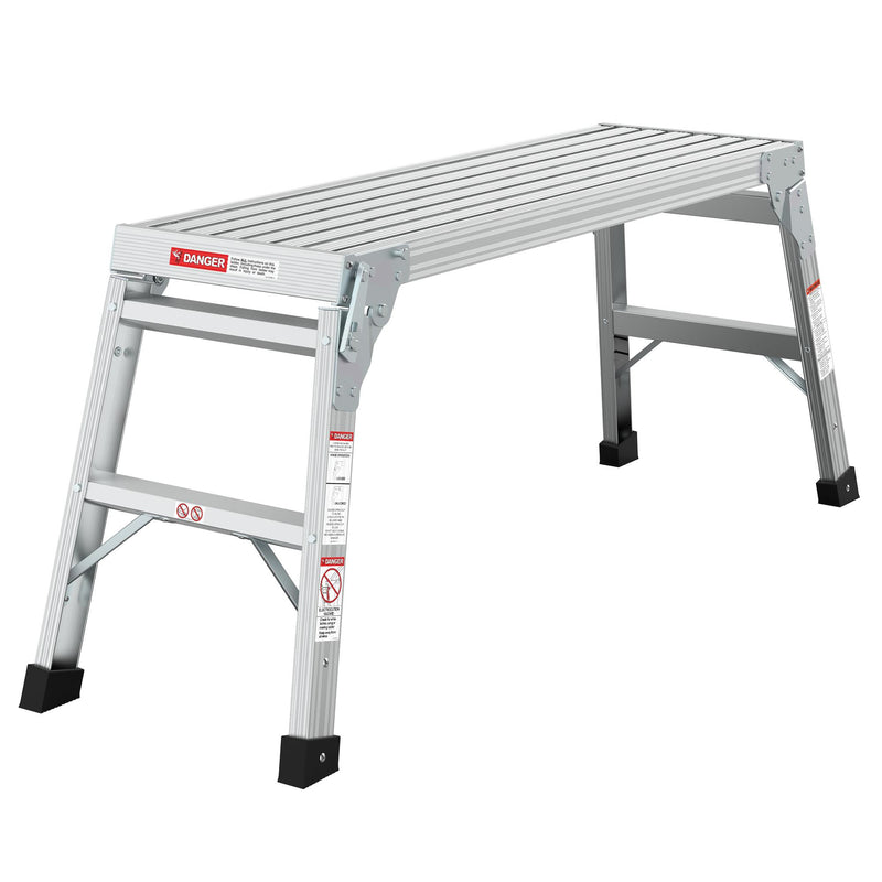 Aluminum Ladder Capacity 225 lbs Portable Workbench Folding Step Stool with Anti-Slip Pads