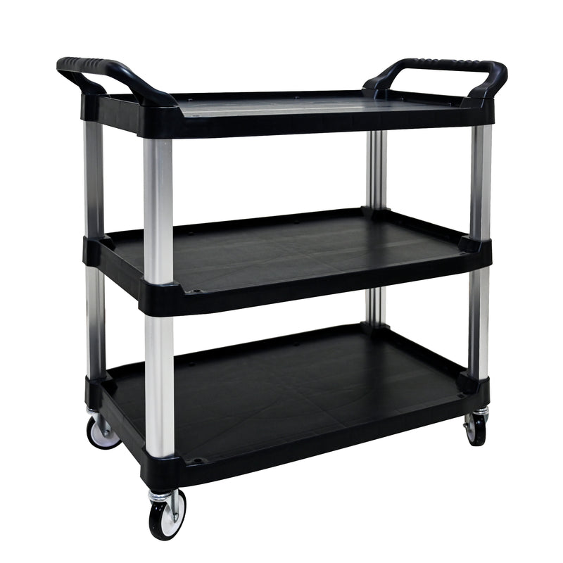 Three-layer thickened plastic mobile tool cart