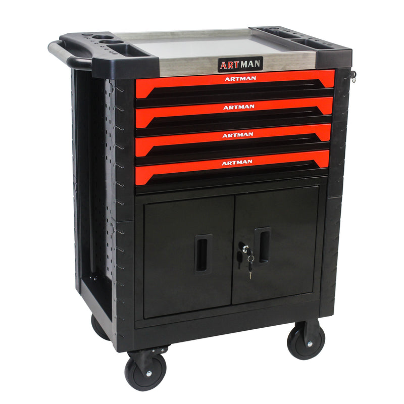 Removable 4 drawer tool cart with lock