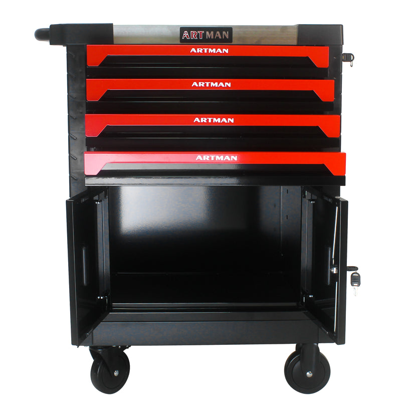 Removable 4 drawer tool cart with lock