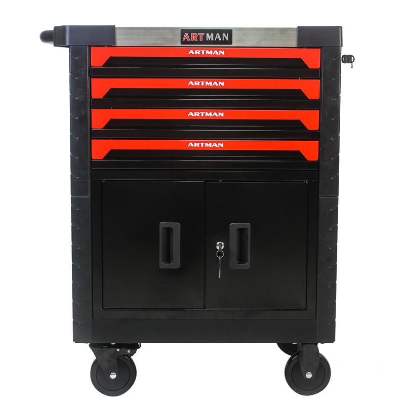 Removable 4 drawer tool cart with lock