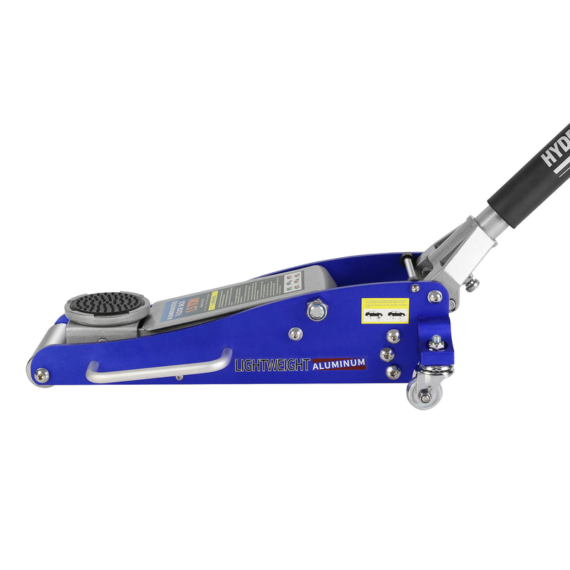 Hydraulic Low Profile Aluminum Steel Racing Floor Jack Dual Piston Quick Lift 1.5 Ton 3000lb Capacity Blue