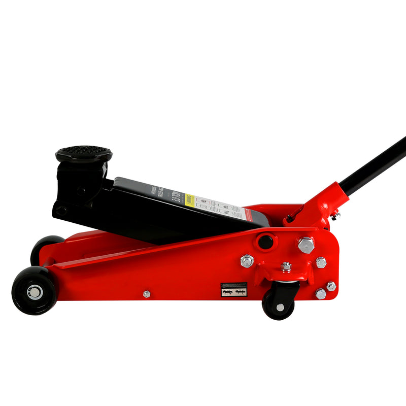 Hydraulic Trolley Low Profile Steel Racing Floor Jack 3Ton 6000lb Capacity Piston Quick Lift 5.1"-20" Lifting Range