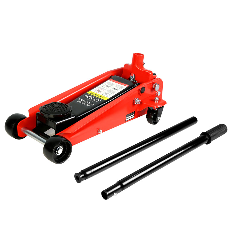 Hydraulic Trolley Low Profile Steel Racing Floor Jack 3Ton 6000lb Capacity Piston Quick Lift 5.1"-20" Lifting Range