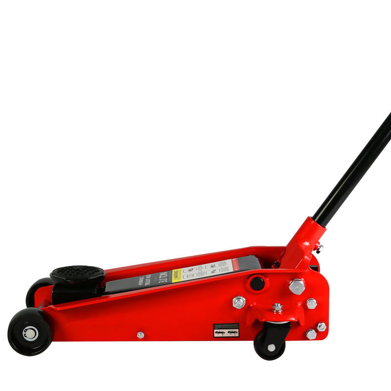 Hydraulic Trolley Low Profile Steel Racing Floor Jack 3Ton 6000lb Capacity Piston Quick Lift 5.1"-20" Lifting Range