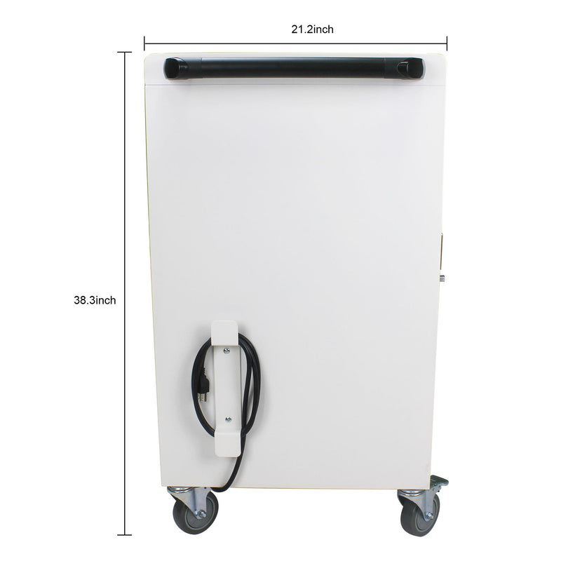 Mobile Charging Cart and Cabinet for Tablets and Laptops with Combination Lock White