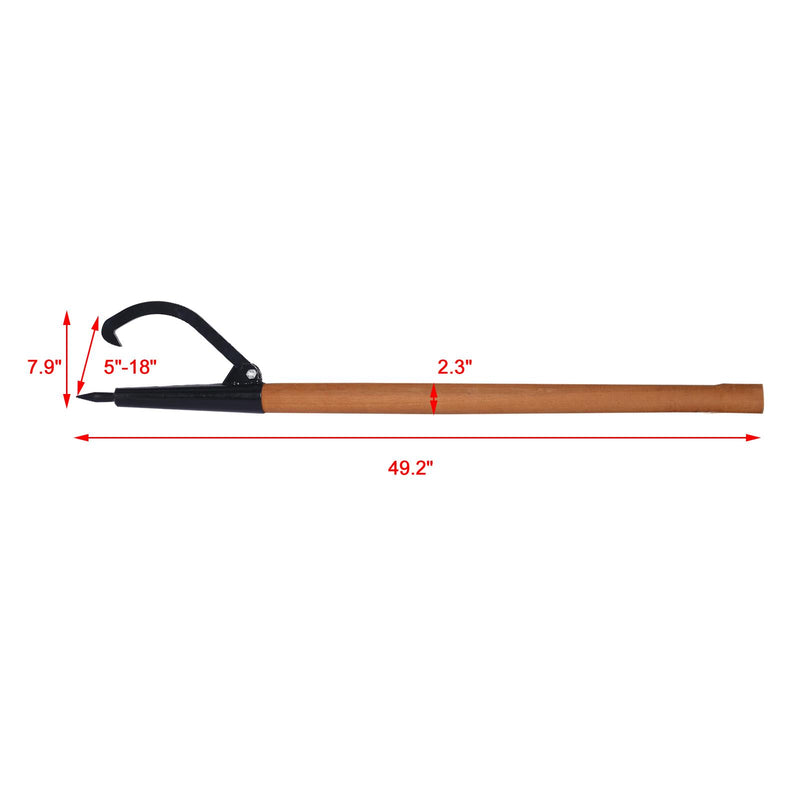 log49" wood logging tool , log roller tool logging cant hook wooden handle