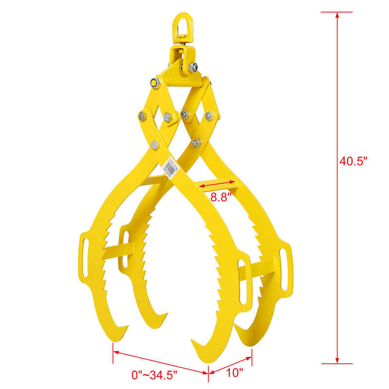 4 Jaw Timber Lifting Felling Tongs Grabbing Tongs 32 Inch