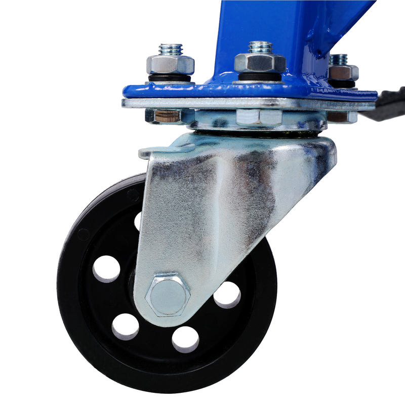 300 lbs Hydraulic Motorcycle Scissor Jack Lift Foot Step Wheels for Small Dirt Bikes,blue color