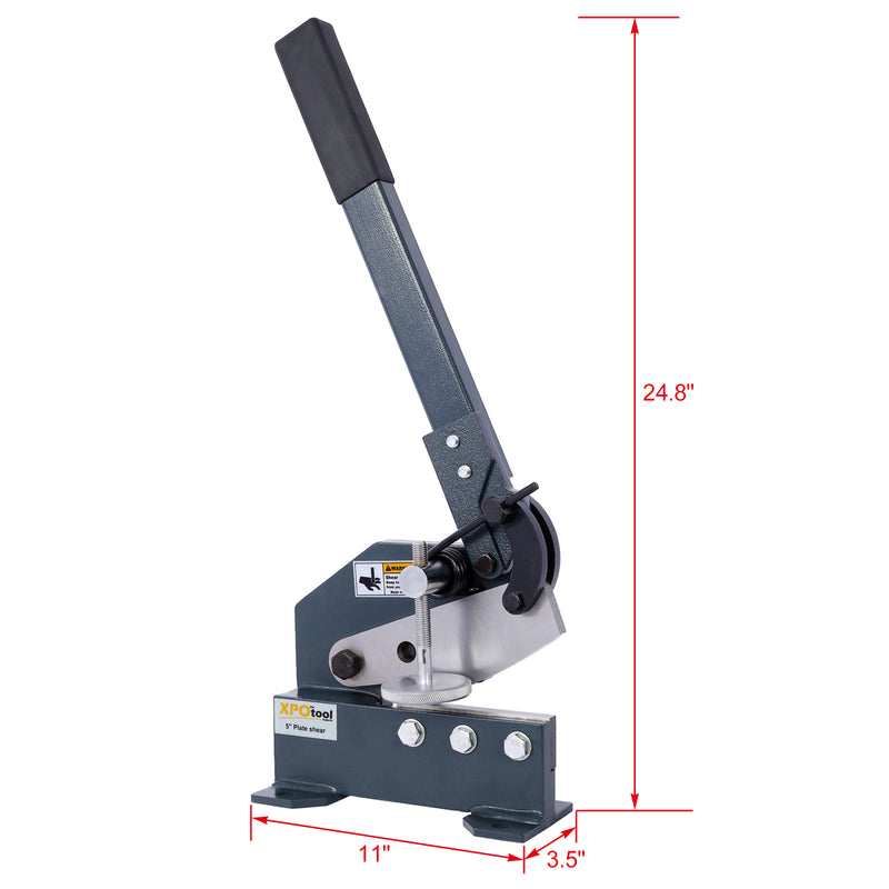 Industrial 6-Inch Sheet Metal Plate Shear, Solid Construction Mounting Type Metal Shear, High Precision Manual Hand Plate Shear