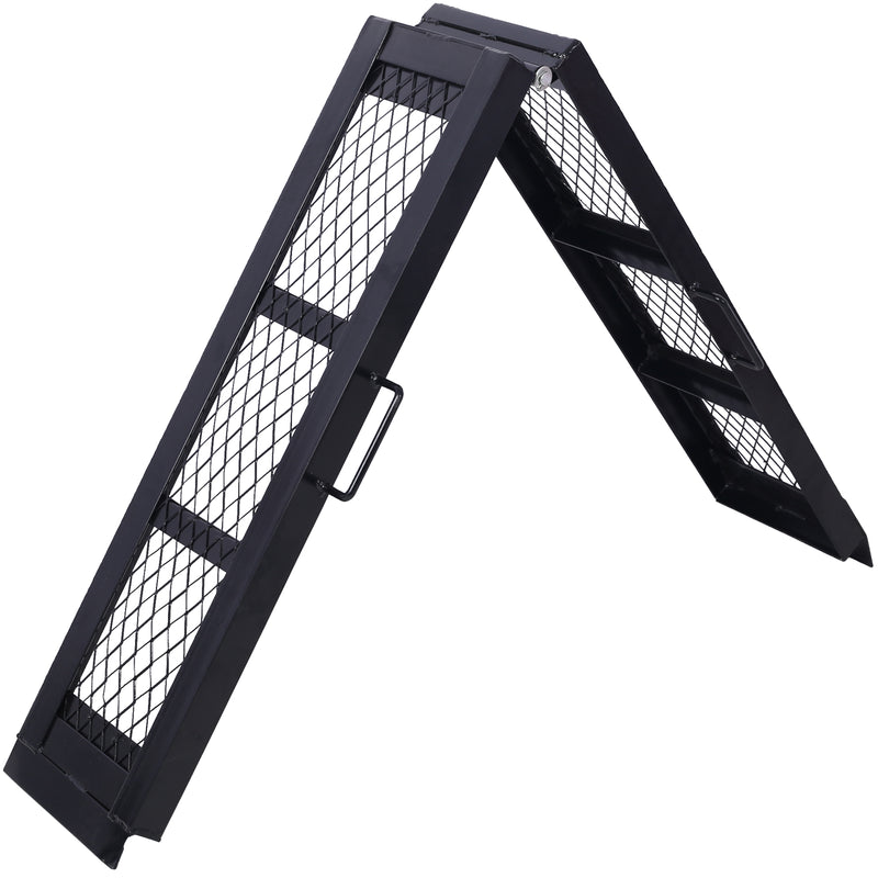 80" Steel Loading Ramp, 500 lb Capacity Foldable ATV Ramp for Pickup Trucks, Black, 1-Pack