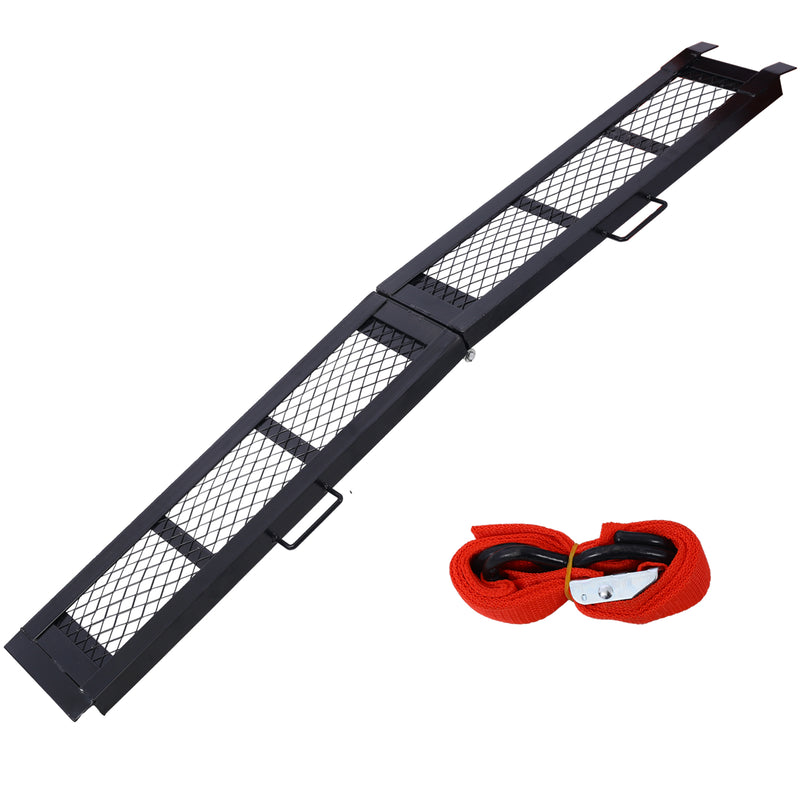 80" Steel Loading Ramp, 500 lb Capacity Foldable ATV Ramp for Pickup Trucks, Black, 1-Pack