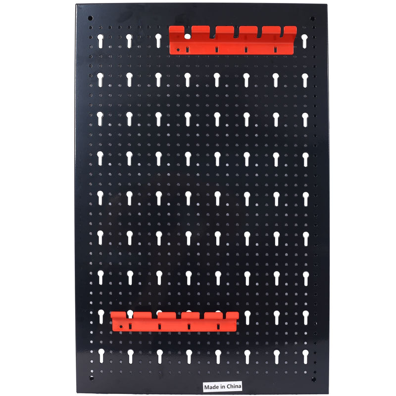 4ft Metal Garage Pegboard Wall Organizer with 3 Pegboards, Drill Bit Rack, Wrench Rack, Hook Accessories for Wall Mounted Tool Storage in Workshop Warehouse