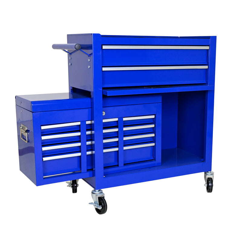 8 Drawer Tool Storage Cabinet Blue with Wheels and Drawers