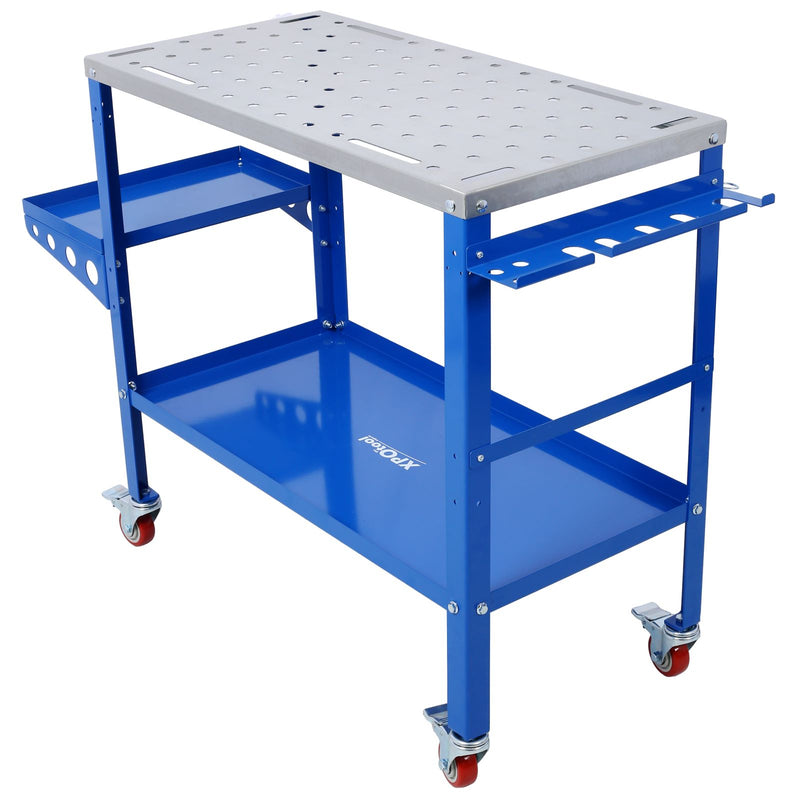 Welding Table 36" x 18", 1200 lbs Weight Capacity, Steel Welding Work Table with Wheels