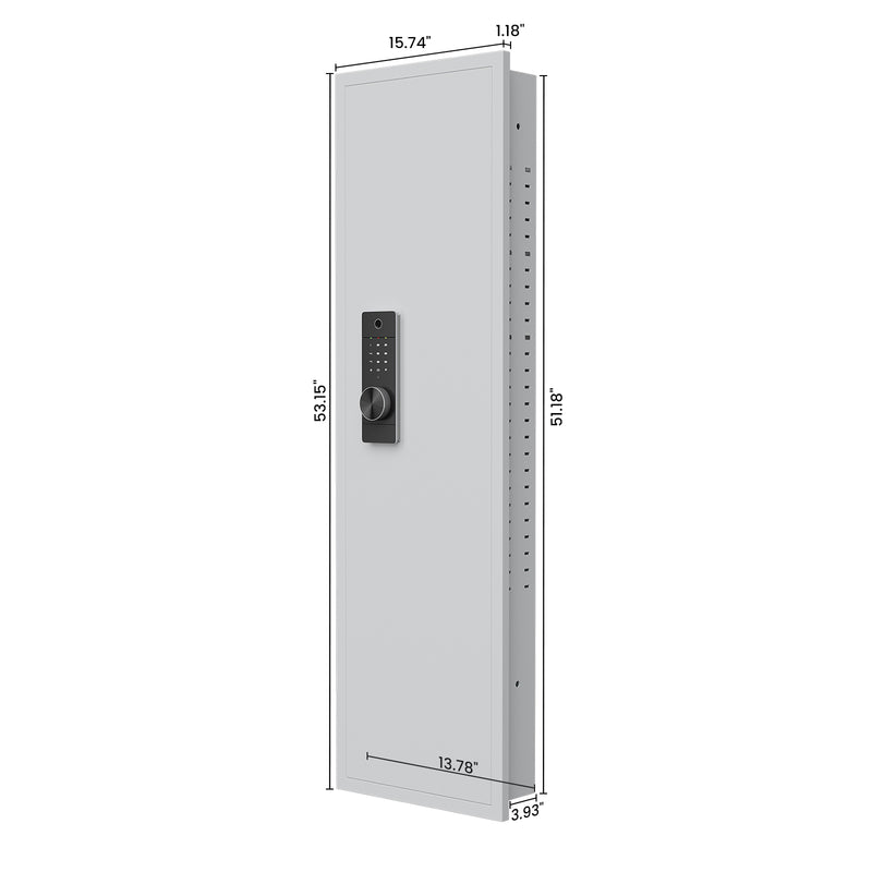 53 inch fingerprint touch panel wall safe hidden safe white fingerprint