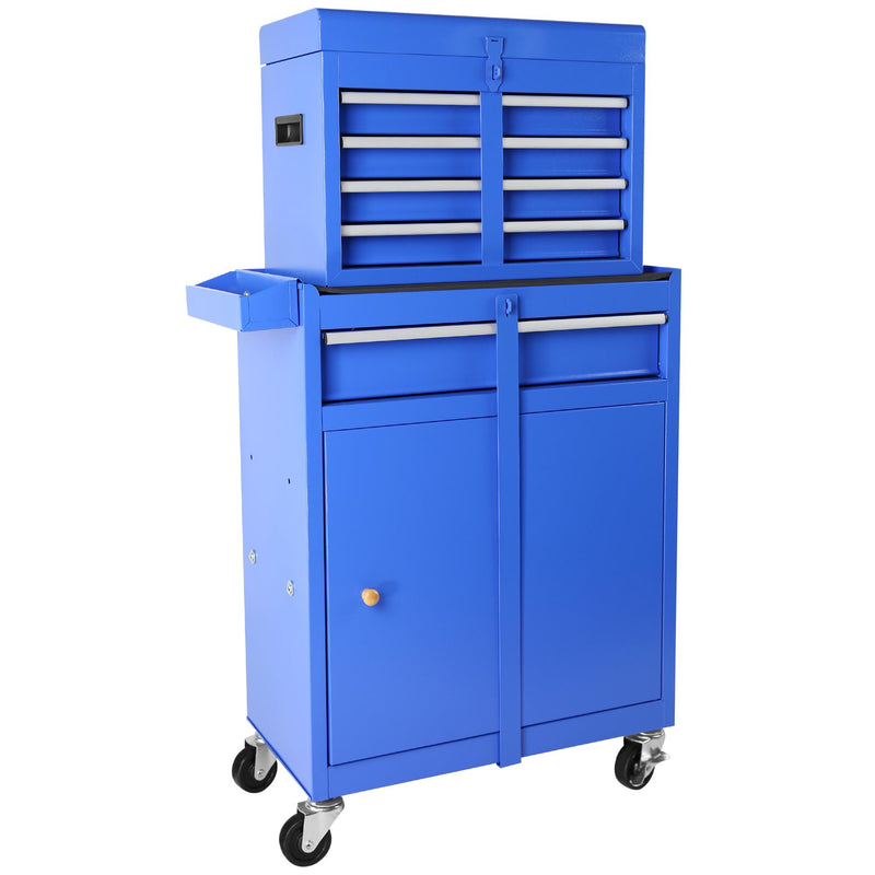 5 Drawer Rolling Tool Box with Lockable Wheels Adjustable Shelves and Non-Slip Pads Removable Tool Box Organizer