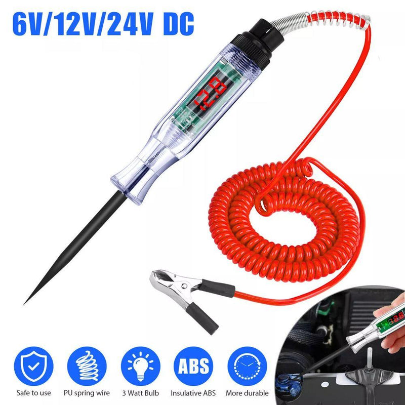 6/12/24V Car Digital Electric Voltage Circuit Tester Truck Automotive Light Test