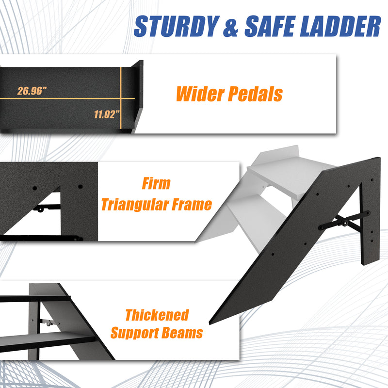 Foldable Step Stool 2 Step Folding Ladder RV Steps with Non-Slip Feet Maximum Weight Capacity 660 lbs