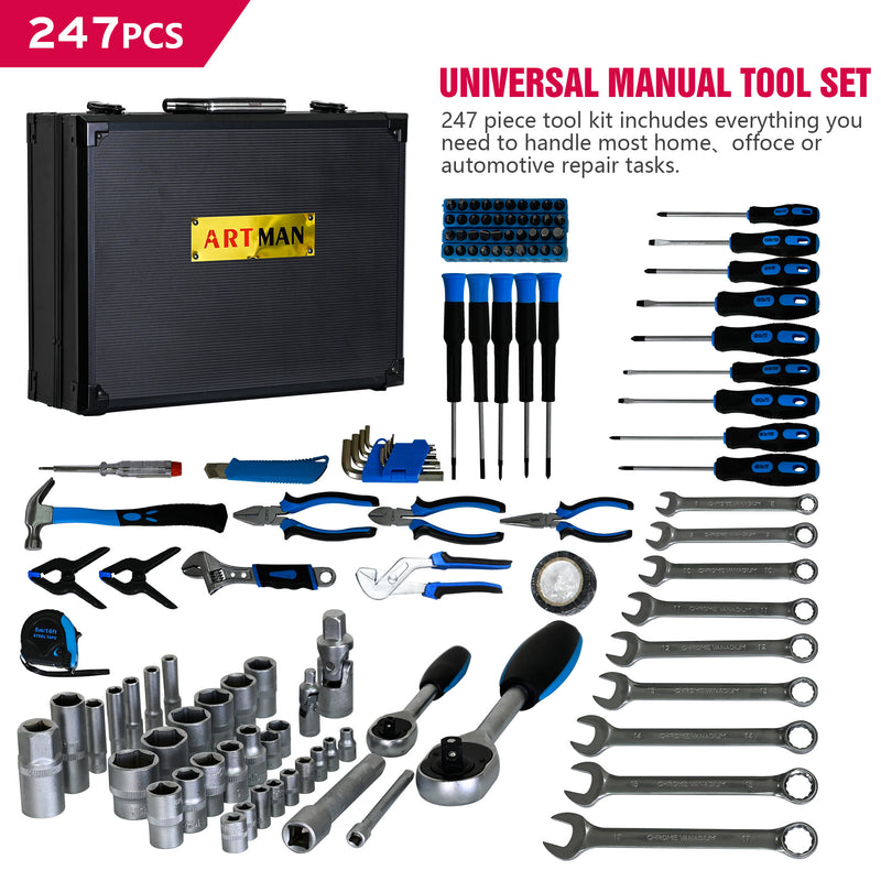 247 pieces of Basic Home Maintenance Tool Set, General Machinery Tool Set