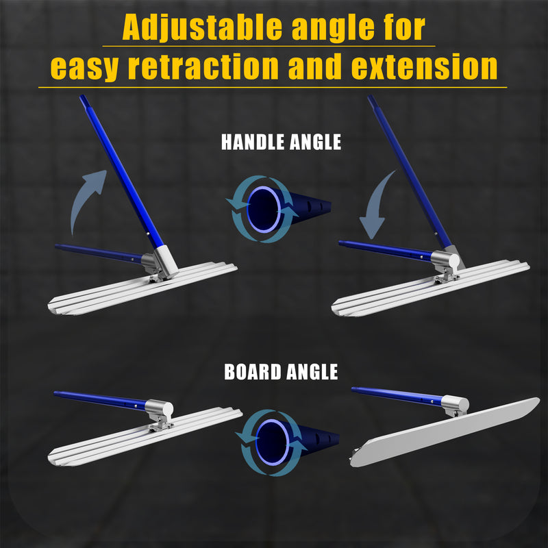 48" x 8" magnesium aluminum alloy concrete trowel with 4 combinable handles with portable tool box