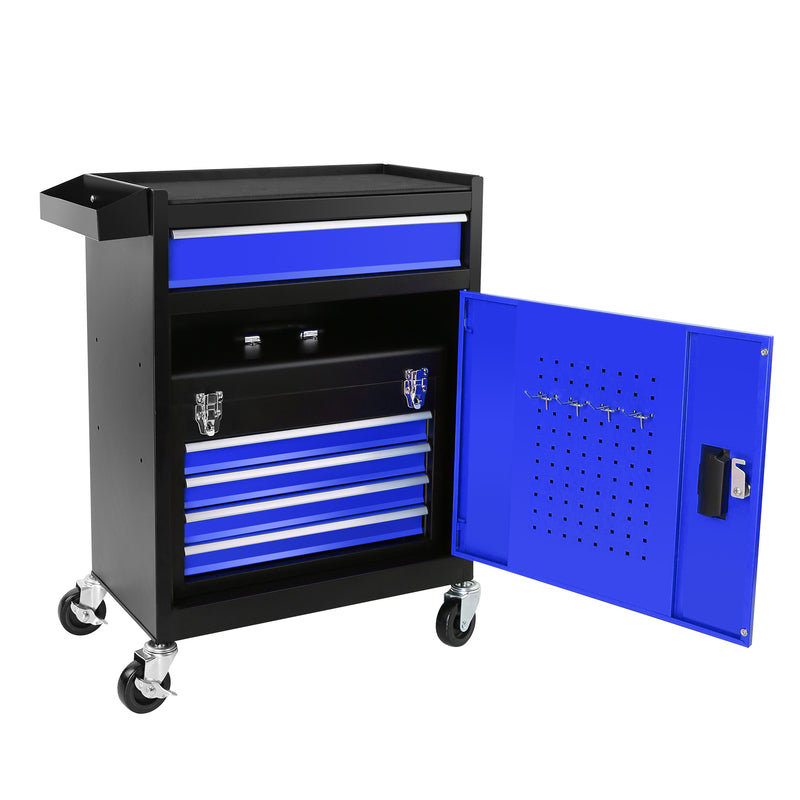 5 Drawer Rolling Tool Box with Lockable Wheels, Non-Slip Pads, Removable Tool Box Organizer