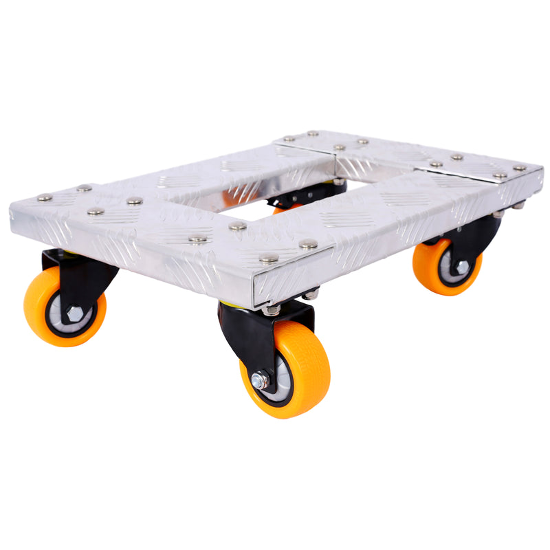 Heavy Duty Movers Dolly Furniture Trolley 18''x12'' Aluminum Frame 3'' TPU Casters with Brake