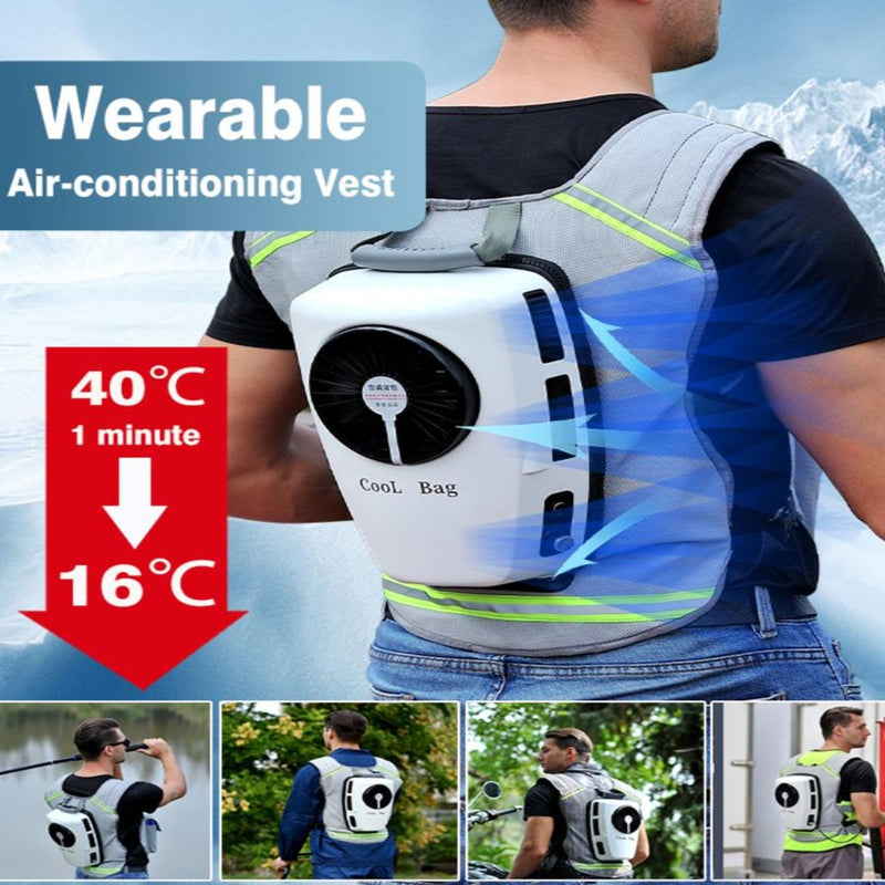 Men Summer Cooling Clothing Air Conditioning Vest Rechargeable Batterie Suitable For Fndoor And Outdoor High Temperature Work