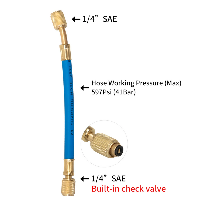 Car A/C Oil/Dye Injector 1oz with R134a Low Side Quick Coupler Adapter 1/4: Air Conditioning Repair Tool Kit for Manual Oil Injection