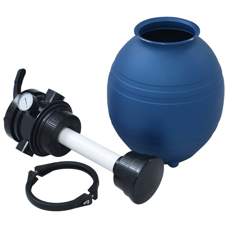 High-density Polyethylene Pool Sand Filter with 4 Position Multiport Valve Winterizing Option Flow Rate of 247.2 ft³/h