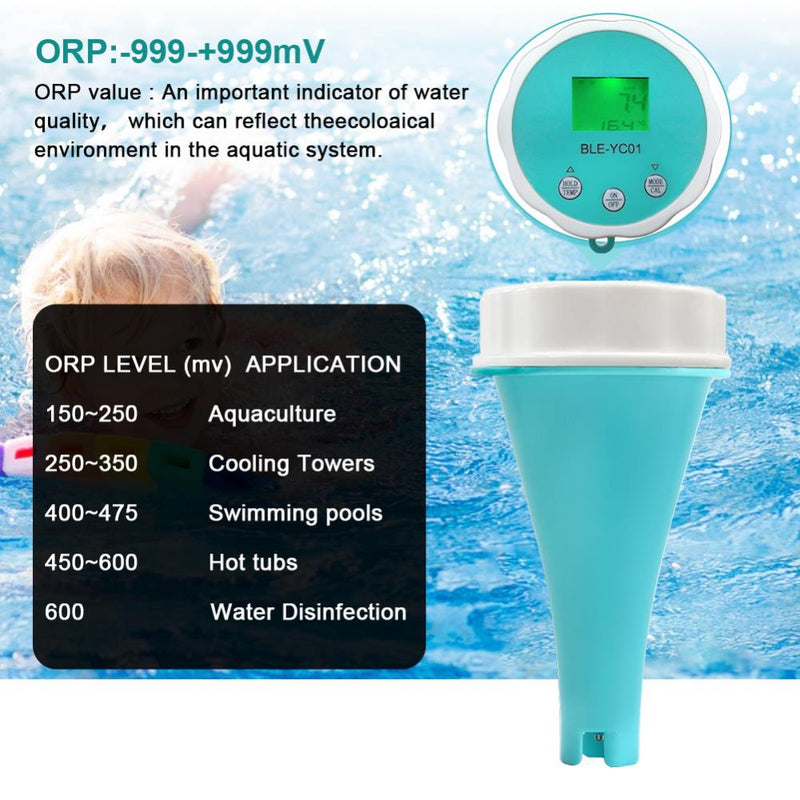 6 in1 Water Quality Detector PH EC TDS ORP CL Temperature Calibration Chlorine Water Tester APP Online Monitor for Swimming Pool