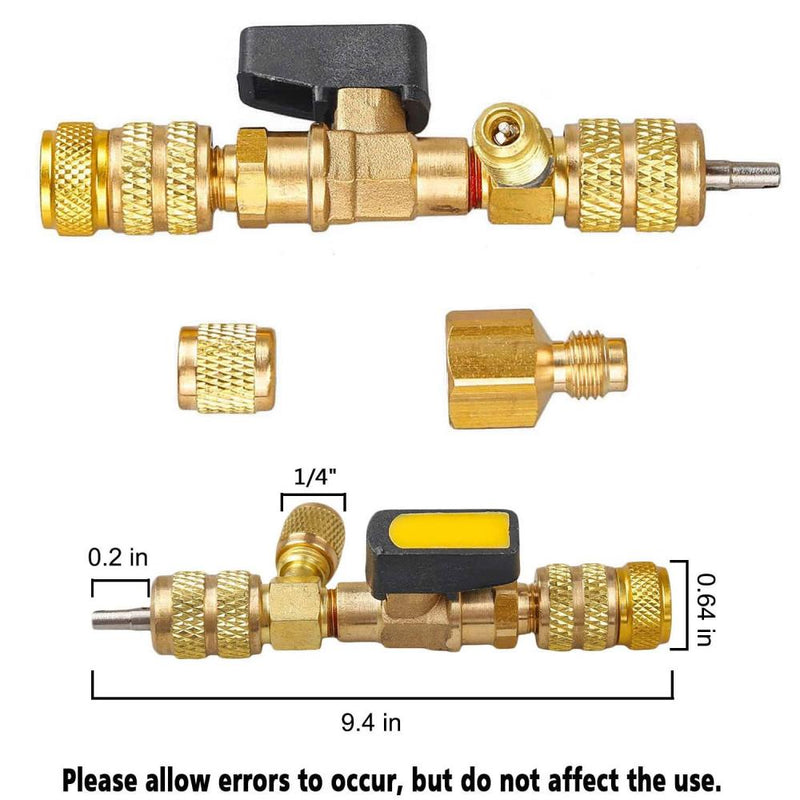 NEW Valve Core Remover/Installer with Dual Size SAE 1/4 & 5/16 Port Air Conditioning Line Repair Tools for HVAC R32 R410A