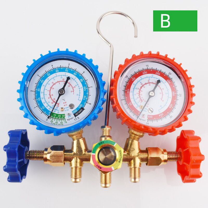 Refrigerant Manifold Gauge Air Condition Refrigeration Set for R12 R22 R502 R134A R404A R410A