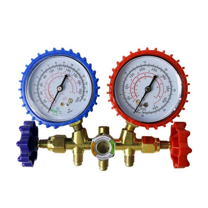 Refrigerant Manifold Gauge Air Condition Refrigeration Set for R12 R22 R502 R134A R404A R410A