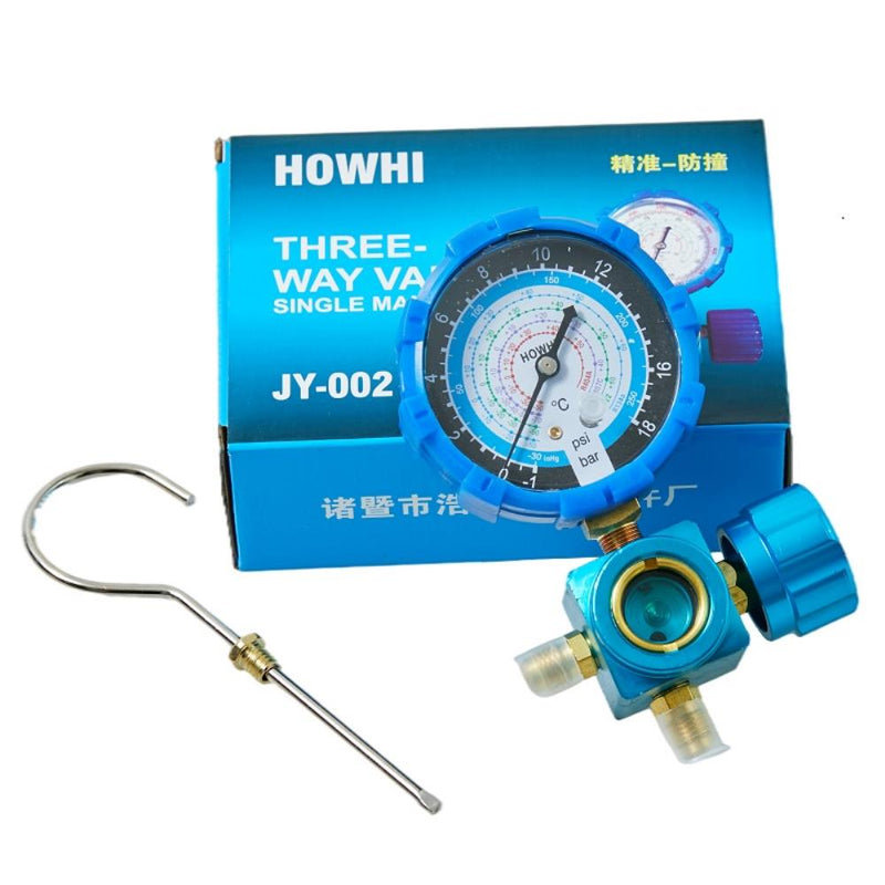 Pure Copper Refrigerant Pressure Gauge R134a/R410/R32/R22/R407C Air Conditioning and Fluoride Table Low/high Pressure