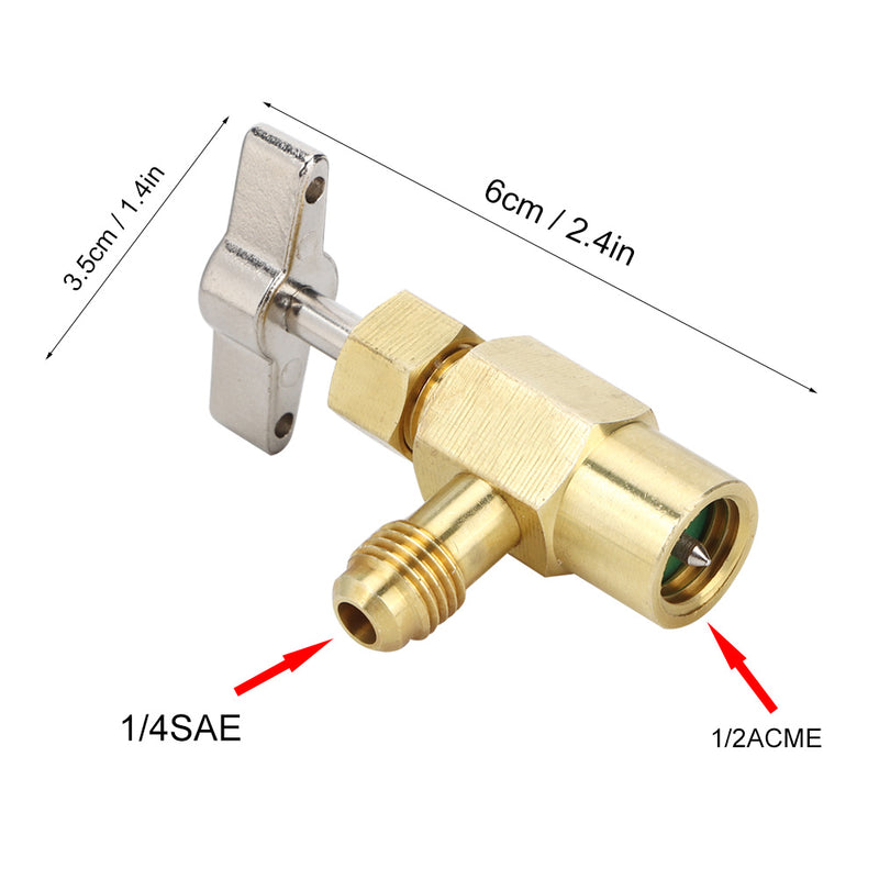 R134A Female Thread 1/2ACME Air Conditioning Refrigerant Bottle Can Opener Valve Air Conditioning Tool