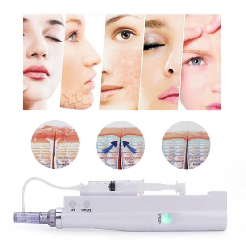 Portable Facial Skin Therapy Anti Aging Electric Micro Needle Stamp Device